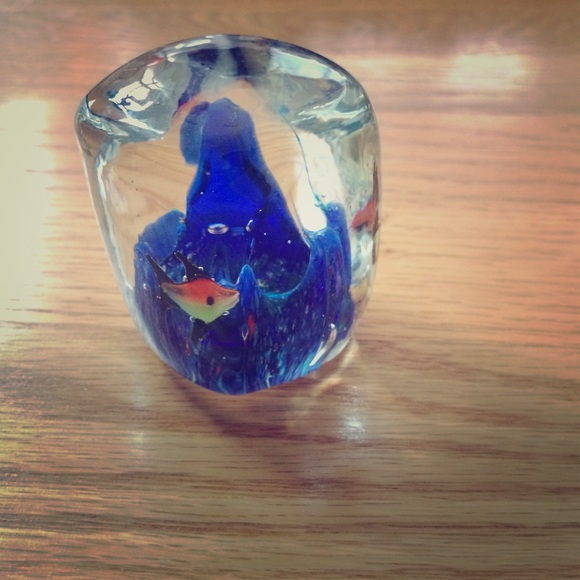 Glass fish paperweight