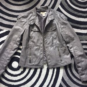 Grey leather jacket
