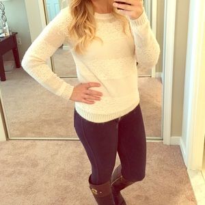 LC Lauren Conrad cream sweater with stripe detail