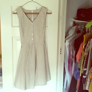 Timeless flared tan dress from Korea
