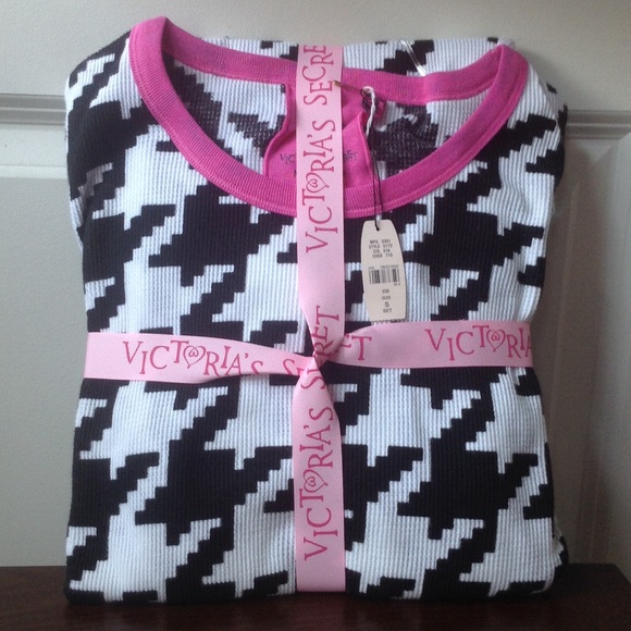 Victoria's Secret Houndstooth Thermal PJ Set