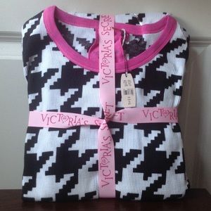 Victoria's Secret Houndstooth Thermal PJ Set