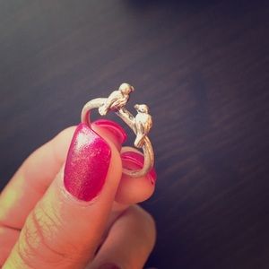 Silver bird ring