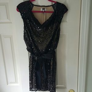 Black Sequin Cocktail Dress