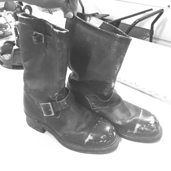 Vintage steel toed Motorcycle Boots
