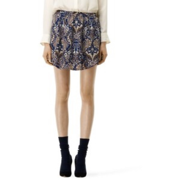 NWT Club Monaco Silk Garnett skirt blue marine