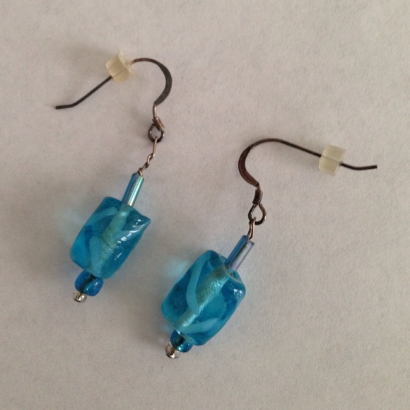 Blue Glass Bead Earring