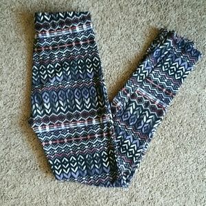 Tribal fleece leggings