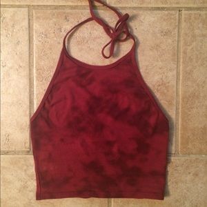 Urban Outfitters Red/Maroon tie dye halter