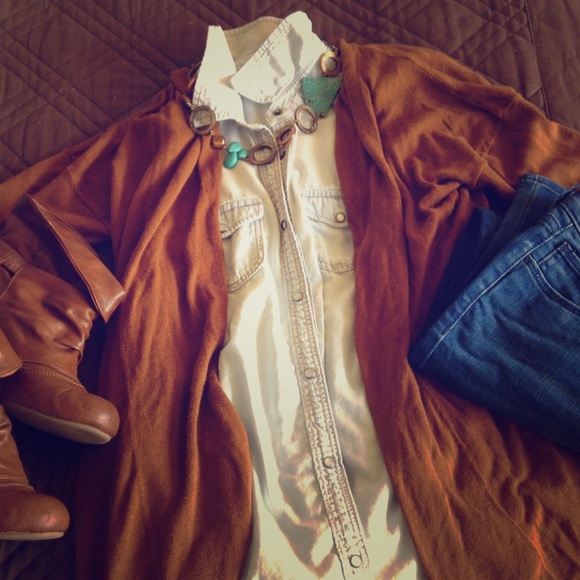 Rust colored cardigan