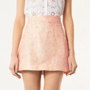 Beautiful Peach lace a-line miniskirt