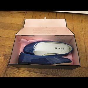 Repetto BB Ballerina Flat, Blue, Patent, 38.5