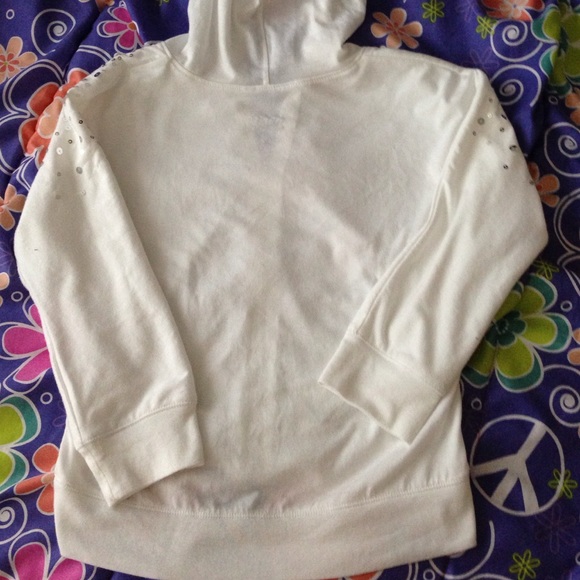 White Justice Glam Zip-up Sweater - Picture 2 of 3