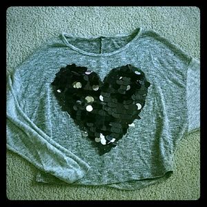 Gray sparkly sweater/crop top