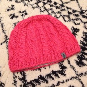 North Face coral knit beanie