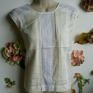 JCrew Ivory Cropped Knit Top