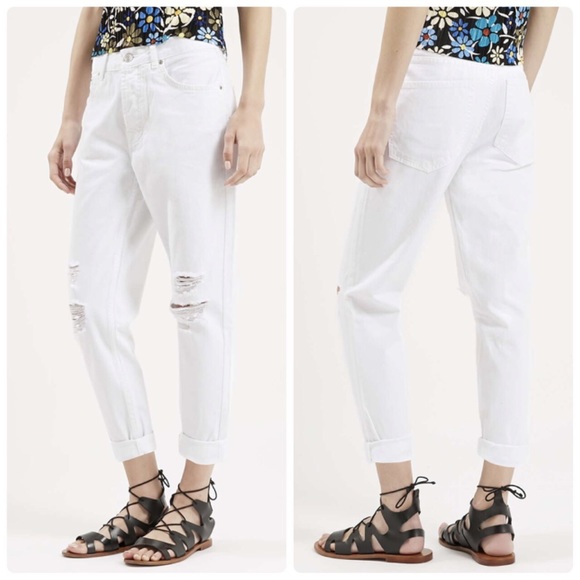 Topshop Moto white ripped Hayden jeans NWT - Picture 2 of 4