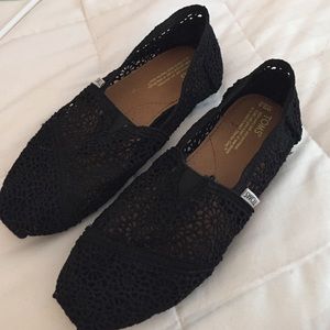 Black Crochet TOMS