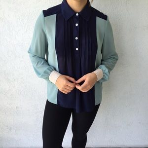 ANTHROPOLOGIE CHIFFON COLOR-BLOCK TOP