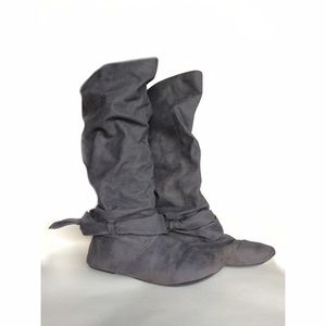 Gray Slouch Boots