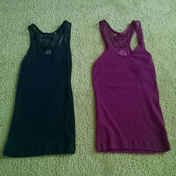 Navy and purple tanks
