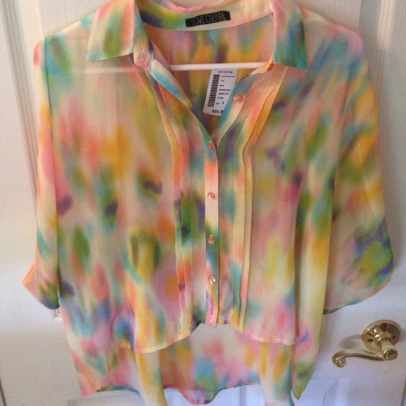 Multi Color Woven Love Culture Top