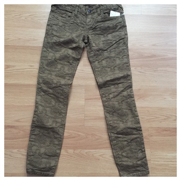 Free People Jacquard Gold Ankle Jeans - Picture 2 of 4