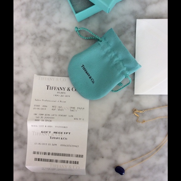 Tiffany Lapis Luzuli Bean Necklace - Picture 2 of 4