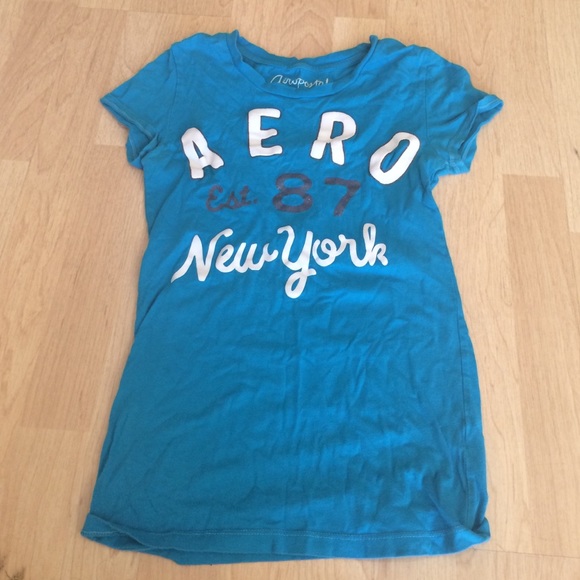 Aeropostale Medium Blue Cotton Tee