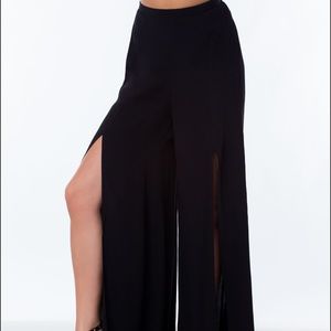 High waist wide leg chiffon  palazzo dress pants