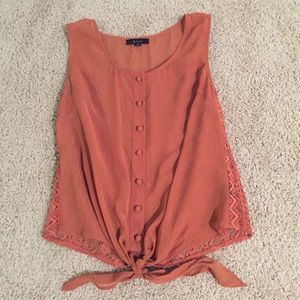 Burnt orange sheer tank