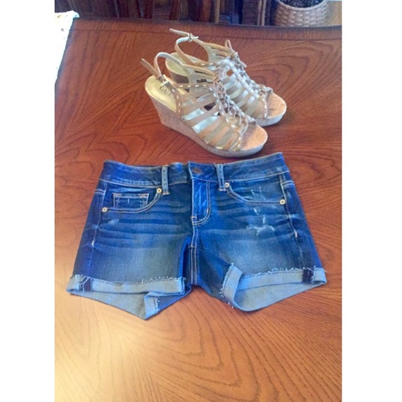 American Eagle Cuffed Denim Shorts