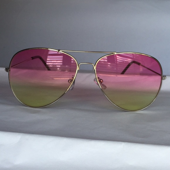 Accessories - Pastel Pink & Yellow Gradient Lens Aviators