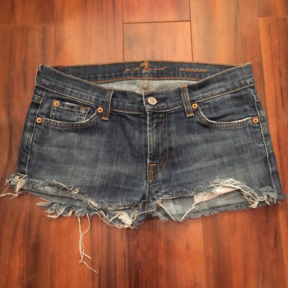 7 for all mankind Jean Denim Cut Off Shorts