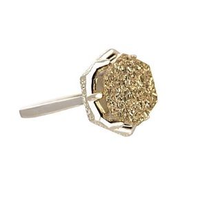 NWT Kendra Scott Gold/Bronze Drusy Ring.