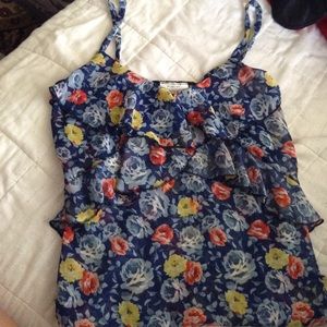 See through, floral tank