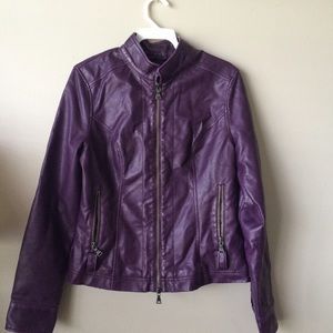 Express purple leather jacket🚨FLASH SALE