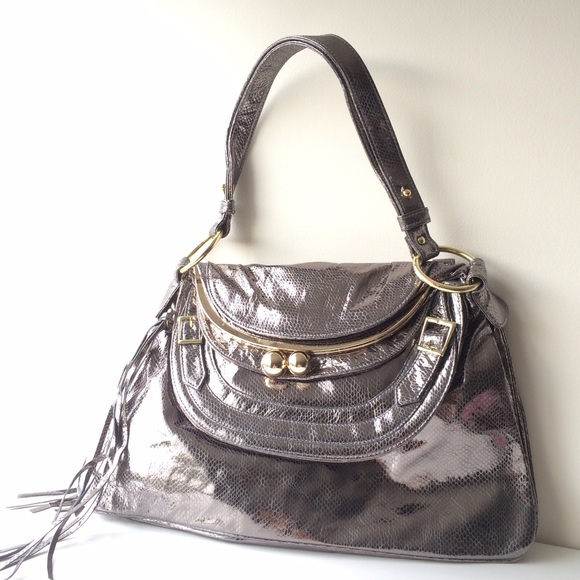 Bulga Bags - Bulga Metallic Leather 'Garcon' Large Shoulder Bag Bulga Bags - Bulga Metallic Leather 'Garcon' Large Shoulder Bag