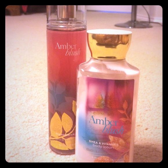 BBW Amber Blush body spray and lotion