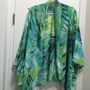 Sheer Tropical Cardi Top