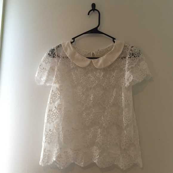 White lace shirt!