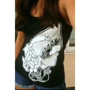 Macklemore Shark face gang tank American Apparel