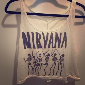 Brandy Melville white nirvana tank