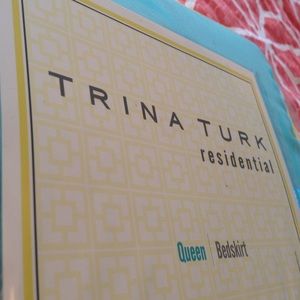 Never opened, Trina Turk Bedskirt! Beautiful aqua!