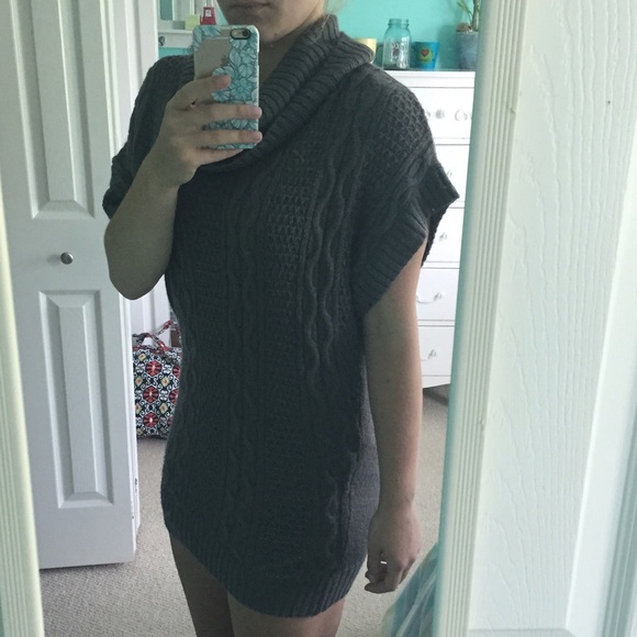 Dark Gray/Brown Sweater Dress