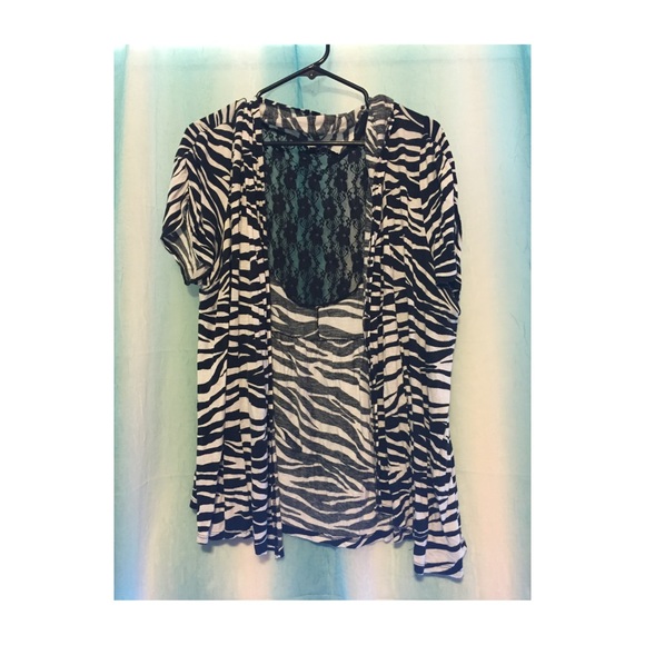 Zebra print vest with a lace back