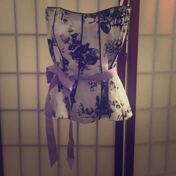 White House Black Market Floral Bustier
