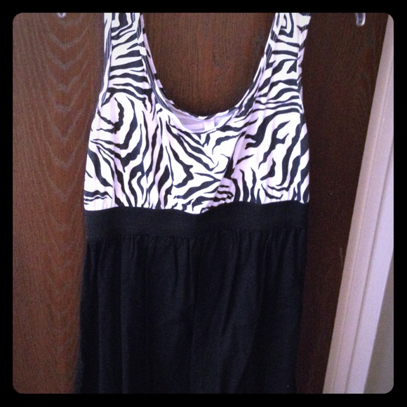 Black and white zebra crop top dress