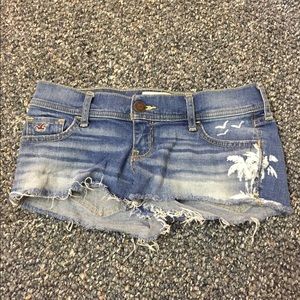 Printed denim Hollister shorts