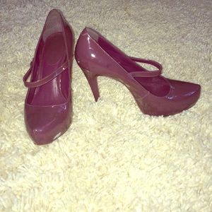 Patent Mary Janes Pumps- Purple